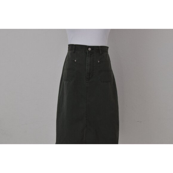 Vintage 80s Green All Cotton high waisted skirt size 10P |‎ 33 waist - Picture 5 of 10